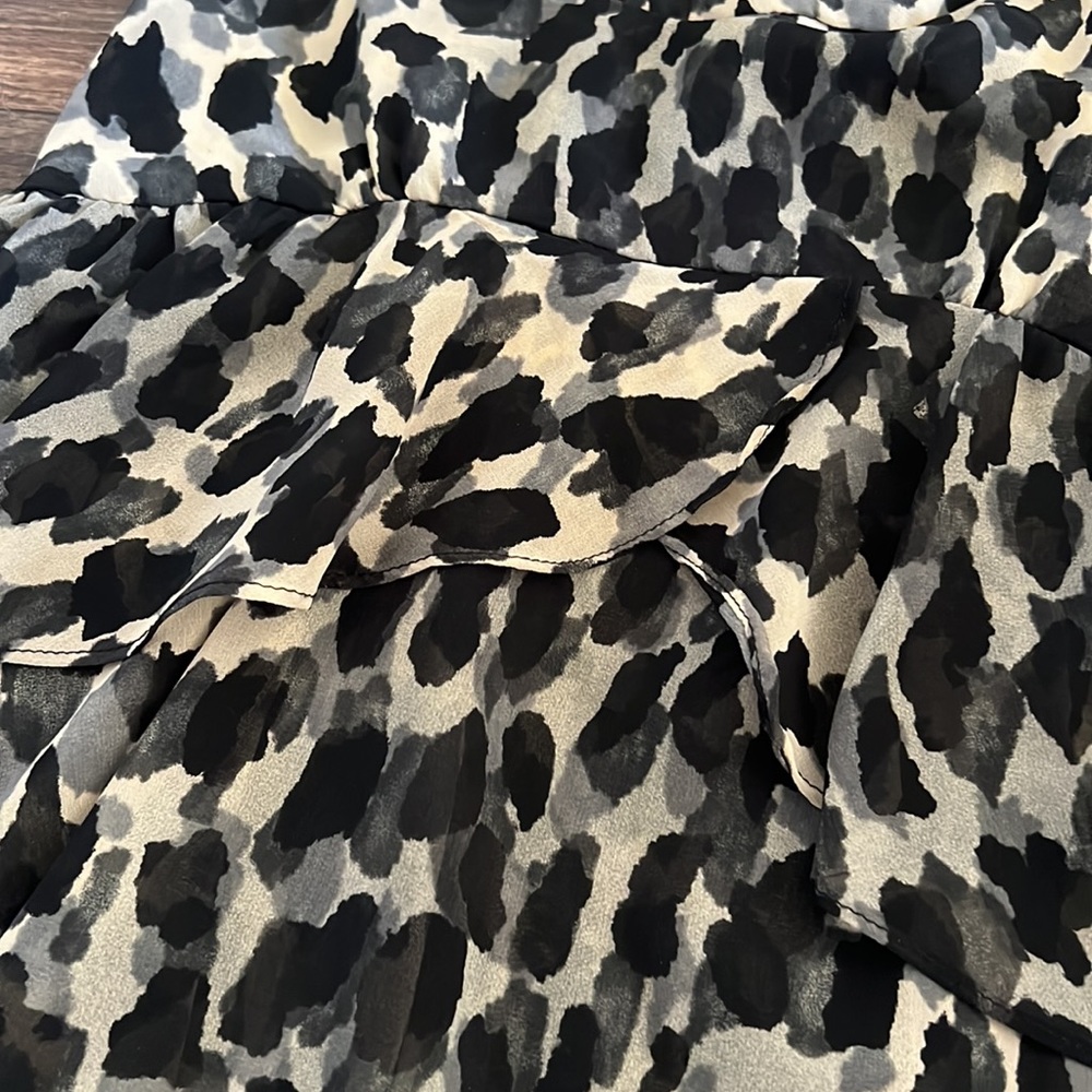 Zara Ruffle Leopard Shirt - Picture 2 of 4
